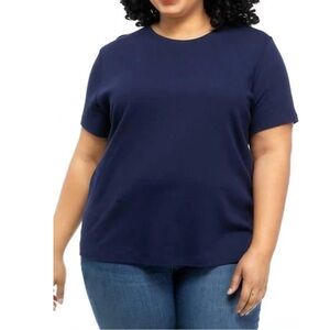 Kim Rogers® Rogers Plus Size 3X 
Solid Short Sleeve Crew Neck Tee
